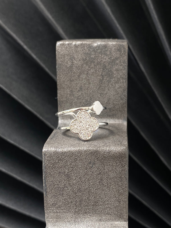 ANILLO DOBLE CLOVER SILVER